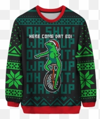 7 Meme - Themed Ugly Christmas Sweaters That Will Remind You Sueteres De Navidad De Satan Png,Dat Boi Png