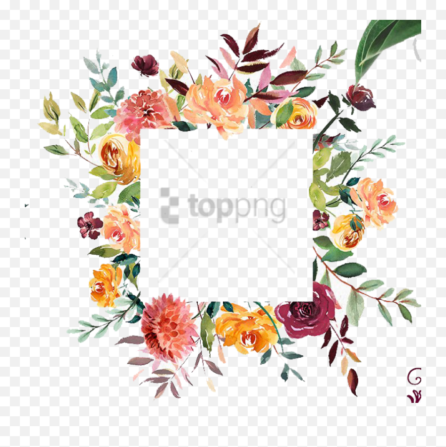 Abstract Flower Png Transparent Images Free Download Clip - Square Floral Frame Png,Florals Png