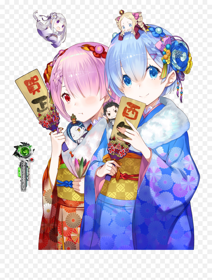 Ram Rem Kimono Re Zero Pinterest Anime - Rem Kimono Re Zero Png,Png Cute