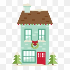 Svg Scrapbook Cut File Cute Clipart - Cartoon Christmas House Png