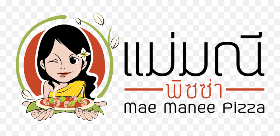 Mae Manee Pizza Logo - Cartoon Png,Cartoon Pizza Logo