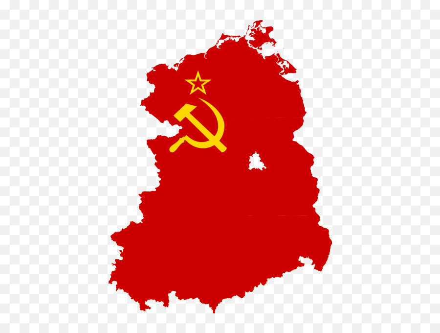 Download Ussr - East Germany Flag Map Png,Ussr Flag Png