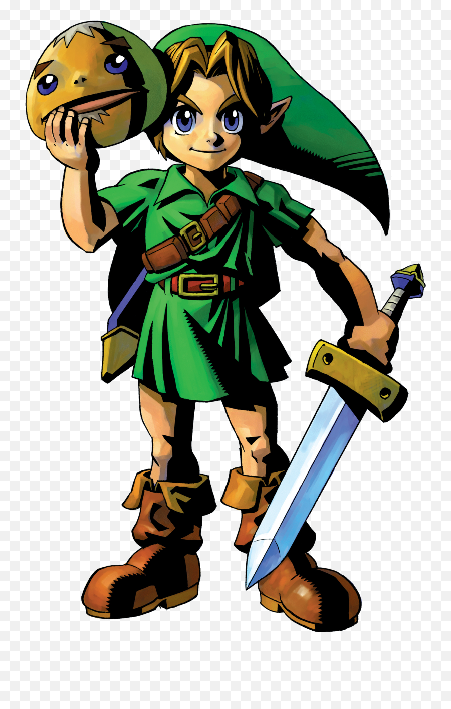 Link With The Goron Mask Poor - Legend Of Zelda Mask Link Png,Majora's Mask Png