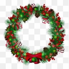 Transparent Background Christmas Wreath - Cartoon Png