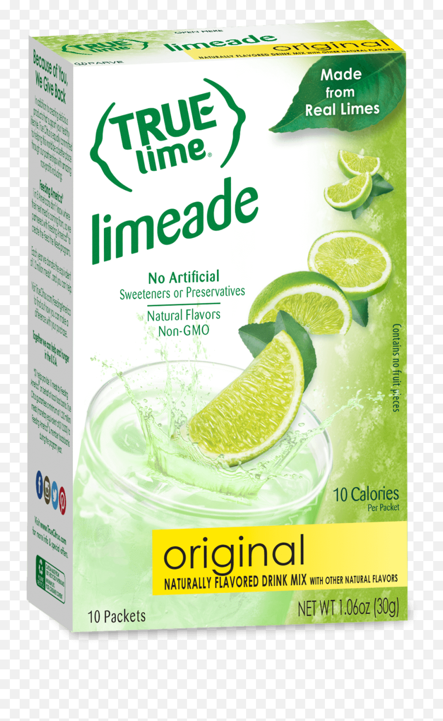 True Lime Original Limeade Drink Mix Citrus - Citrus Png,Lime Transparent Background