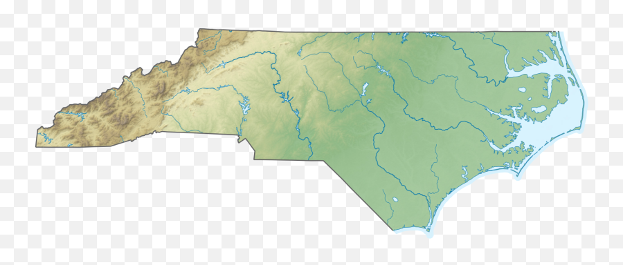 Usa North Carolina Relief Map Cut - Nuclear Plant North Carolina Map Png,North Carolina Png