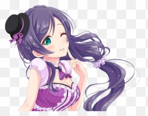 Download Nozomi Tojo Png - Cute Anime Girl With Purple Hair,Nozomi Tojo Png