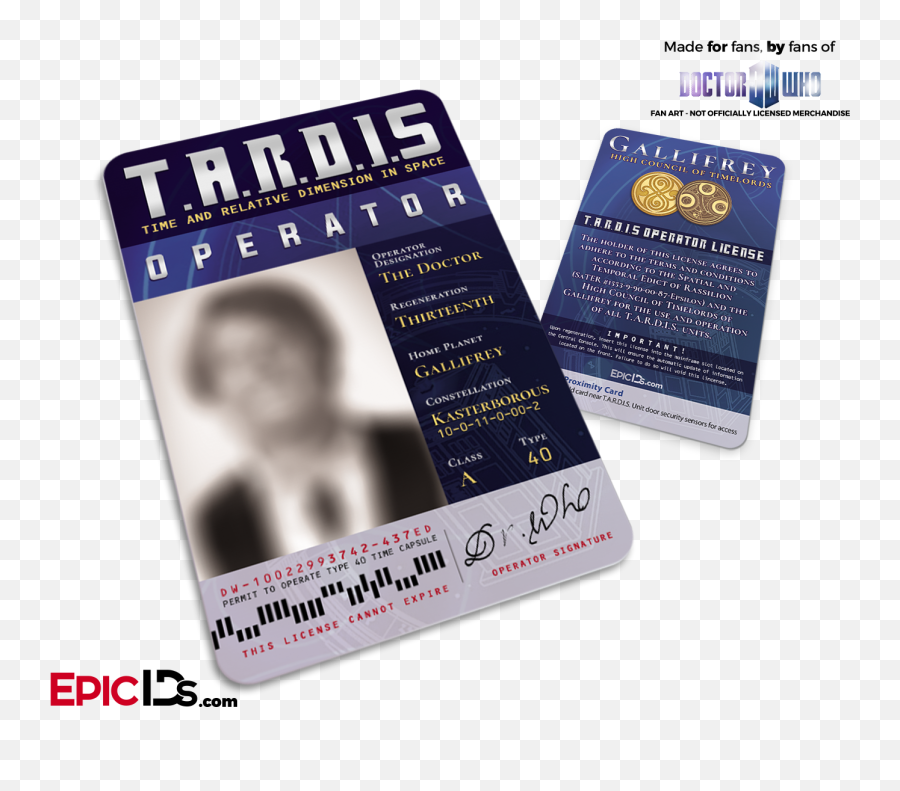 Download Tardis U0027doctor Whou0027 Operator License - Doctor Png Doctor Who Card 10,Tardis Transparent Background