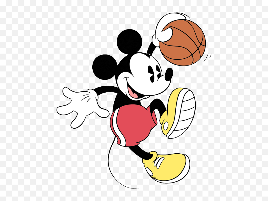 Mickey Mouse Basketball Outline - Playing Sports Png,Basketball Outline Png