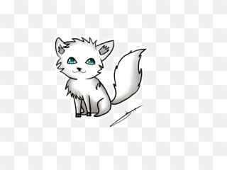 Cute Cat Anime Png Clipart - Black And White