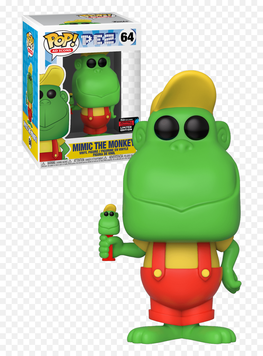 Funko Pop Ad Icons Pez 64 Mimic The Monkey Green - Funko 2019 New York Comic Con Nycc Limited Fictional Character Png,Little Green Robot Icon