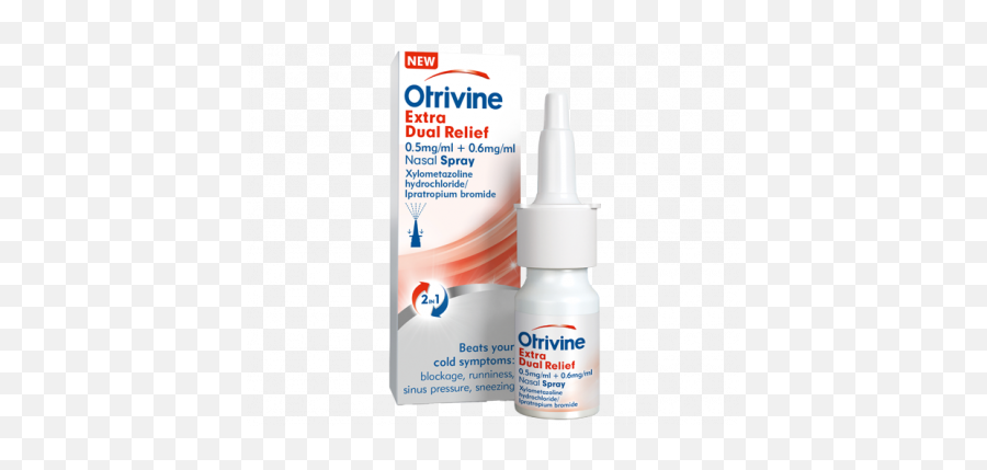 Otrivine Extra Dual Relief Nasal Spray - 10ml Bottle Png,Nose Transparent