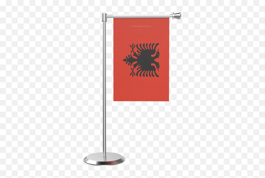 L Shape Table Albania Flag With Stainless Steel Base And Pole - Flag Png,Flag Albania Icon Pin