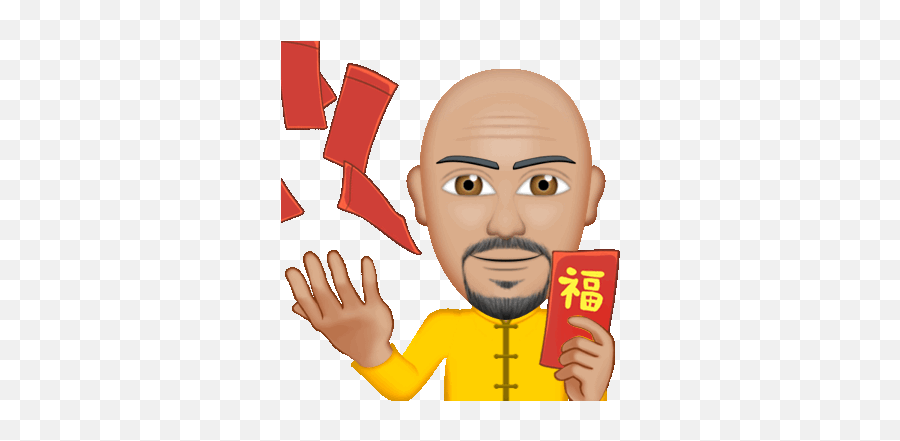 Bald Man Chinese Year Sticker - Bald Man Chinese Year Throw Bald Mic Drop Gif Png,Bald Man Icon