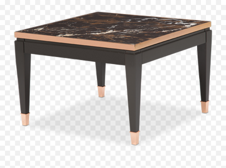 Rose Gold Trim Black Square Marble Top End Table - Coffee Table Png,Gold Trim Png