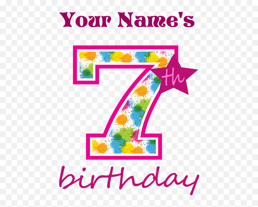 Happy 7th Birthday Png Full Size Download Seekpng - 1st Birthday Mug Design,Birthday Png