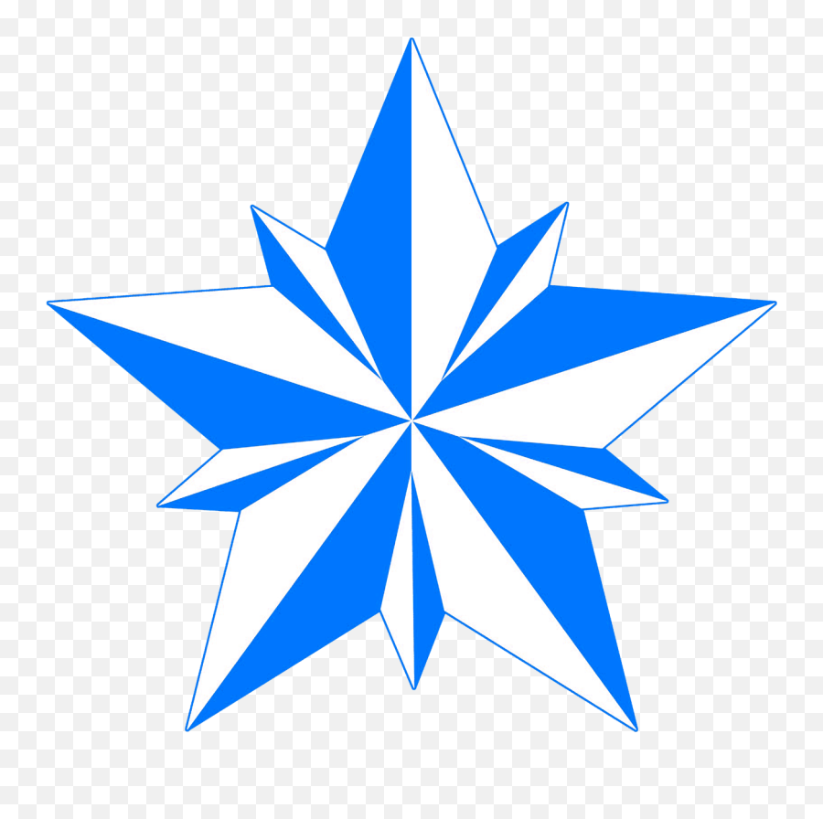 Green Star Image With Rounded Points - Black Transparent Star Tattoo Designs Stencil Png,Nautical Star Png