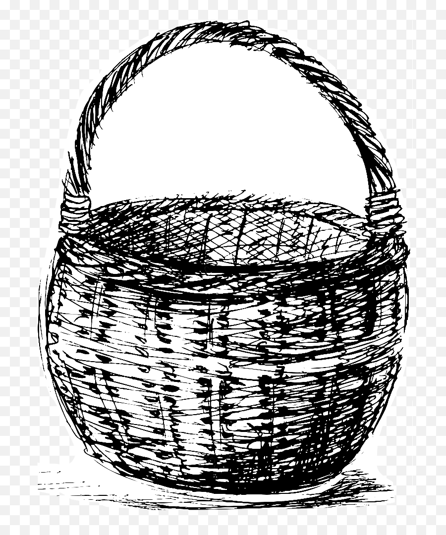 Weaving Drawing Wicker Basket - Storage Basket Transparent Drawing Of A Basket Png,Basket Transparent