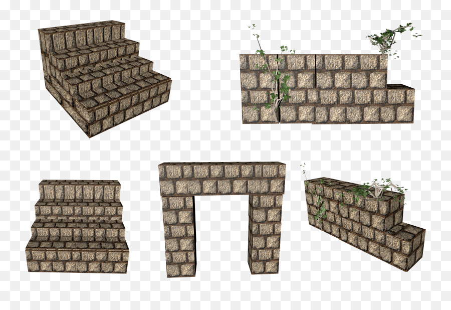 Medieval Stone Wall Set Png