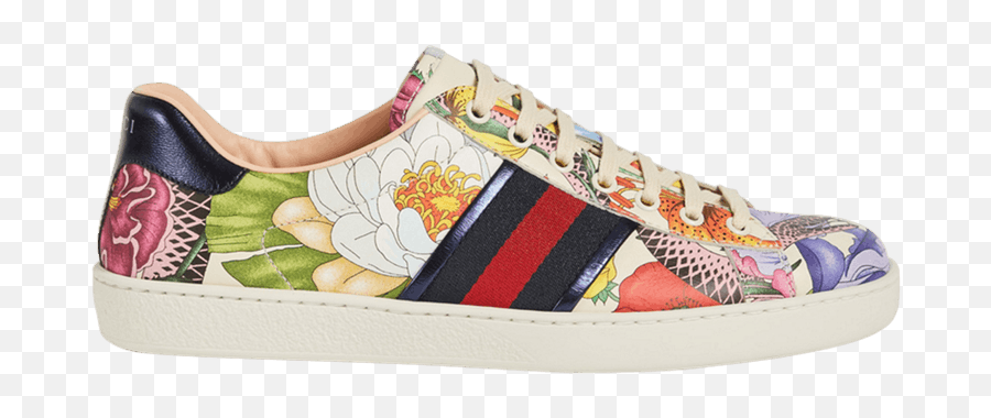 Gucci Ace Leather Floral Snake - Shoe Png,Gucci Snake Logo
