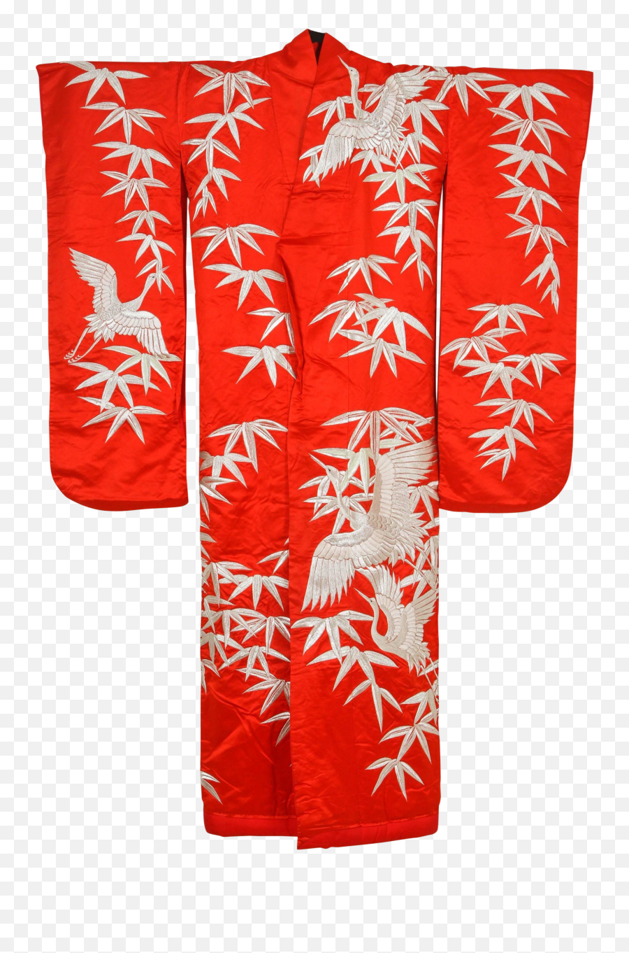 Vintage Japanese Red Silk Brocade Ceremonial Kimono - Flag Png,Japanese Flag Png