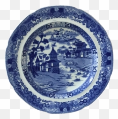 19th Century English Chinoiserie Blue - Blue And White Porcelain Png,White Plate Png