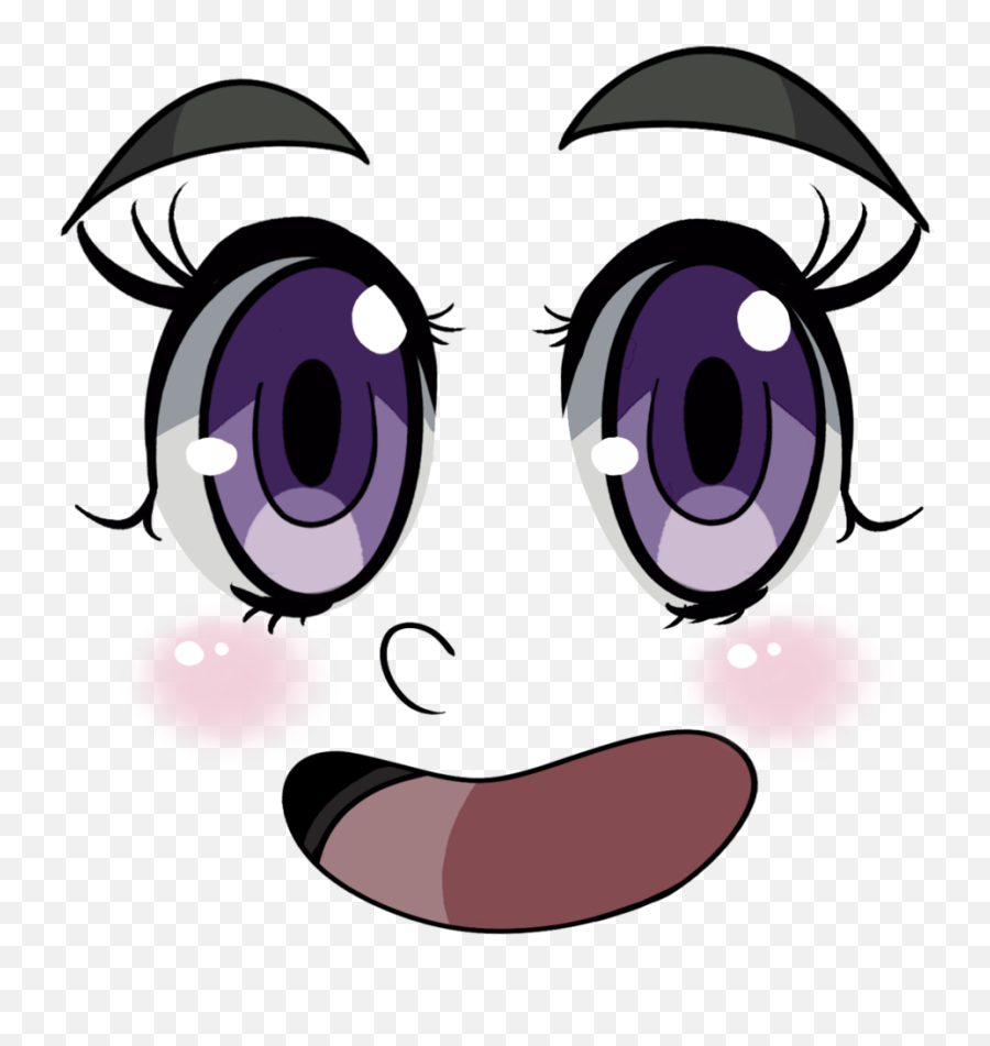 Scared Anime Style Big Blue Eyes, Little Nose and Kawaii Mouth