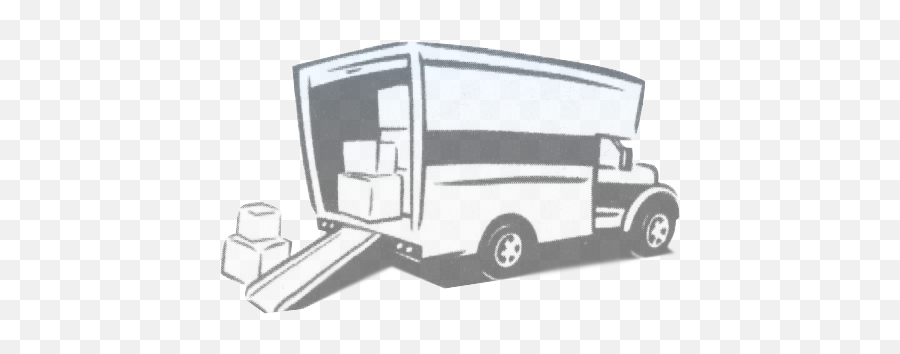 White Moving Truck Transparent Png - Black And White Moving Truck,Moving Truck Png