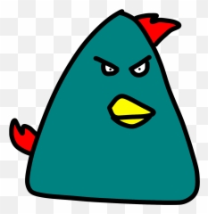 Triangle Teal Bird Is A Super Big - Blue Angry png