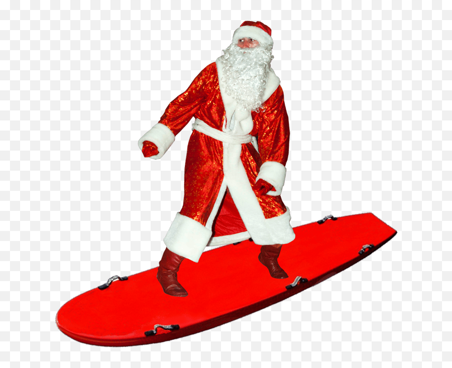 Surfing Santa Transparent Background Free Png Images - Christmas Santa Transparent Background,Santa Beard Transparent Background