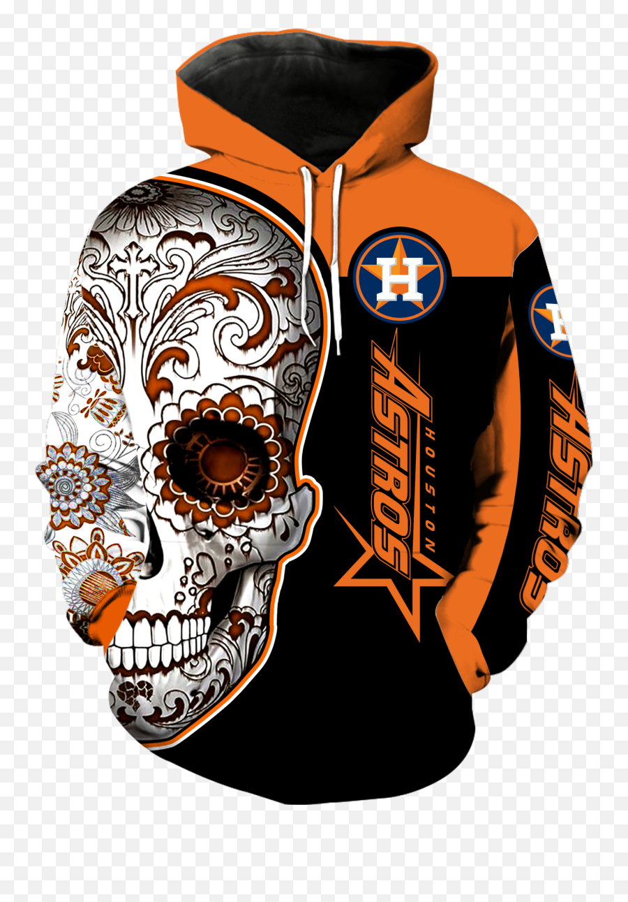 Houston Astros New Skull All Over Print V1303 - Trendy Food Sweatshirts Png,Houston Astros Png