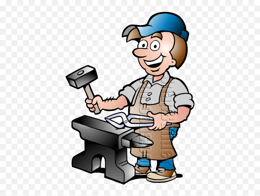 Blacksmith Worker With Tools - Transparent Blacksmith Clipart Png,Blacksmith Logo