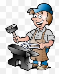 Blacksmith Worker With Tools - Transparent Blacksmith Clipart Png,Blacksmith Logo