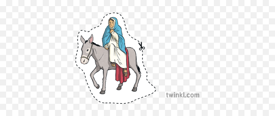 Mary - Twinkl Mary And Joseph And Donkey Png,Dot Line Png