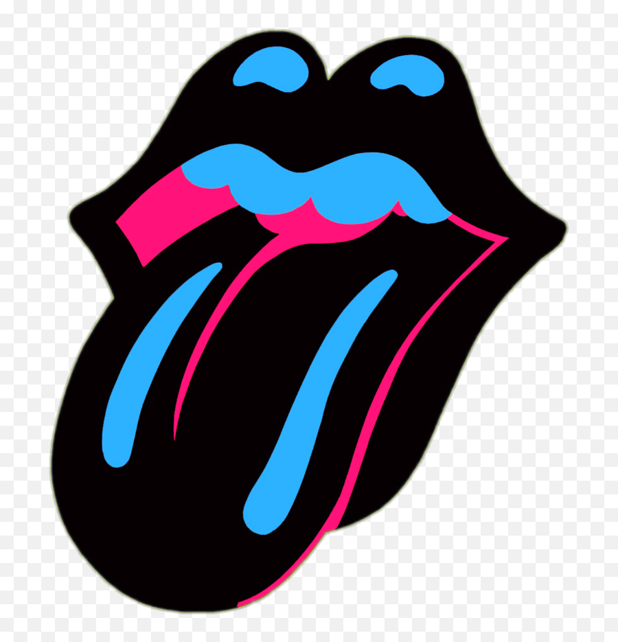 Lip Black Blacklip Mouth Clipart - Tongue Pop Art Lips Png,Rolling Stones Png
