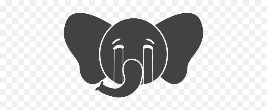 Elephant Sad Head Muzzle Flat - Desenho De Cabeça De Elefante Png,Sad Logo