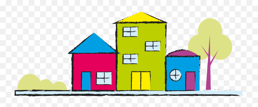 Clipart - House Street Clipart Transparent Png,Houses Png