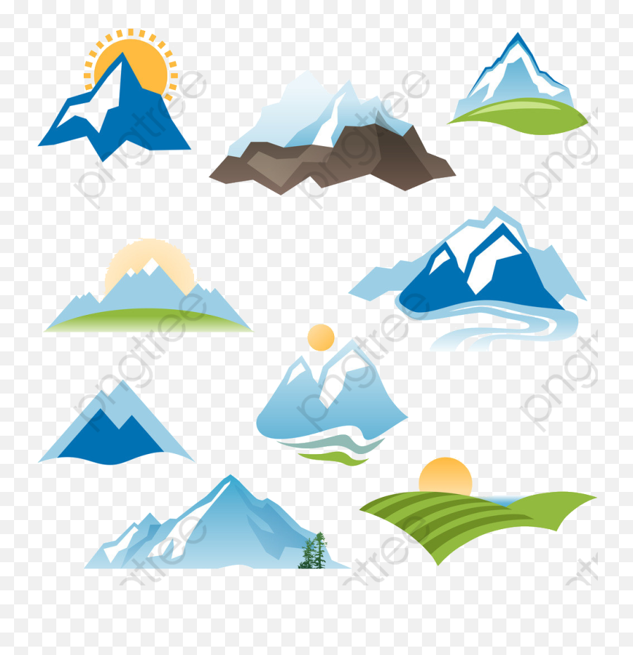 Sunrise Clipart Ocean - 2 Mountains Logo Png Download Stylized Mountains,Ocean Clipart Png