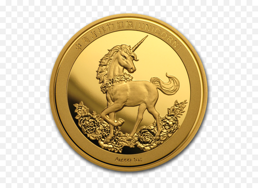 2019 China 1 Oz Gold Unicorn 25th - Unicorn Coin Png,Gold Unicorn Png