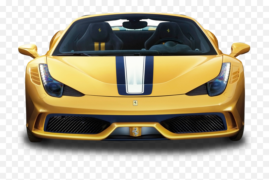 Yellow Ferrari Front View Car Png Image - Ferrari 458 Speciale Aperta Yellow,Car Front View Png