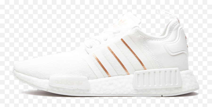 Adidas Nmd R1 White Rose Gold - Lace Up Png,Adidas Boost Icon 2 White And Gold