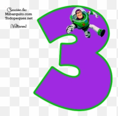 Numero 3 Buzz Lightyear Numbers Toy Story Mi Barquito - Buzz Lightyear And The Number 3 Png,Buzz Lightyear Transparent