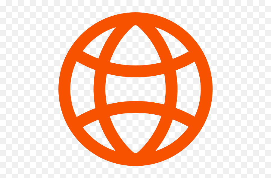 Orange Globe Icon Png Symbol - Transparent Internet Icon Png,Planet Earth Icon