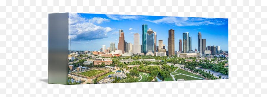 Houston Skyline Aerial Panorama - Eleanor Tinsley Park Png,Houston Skyline Png