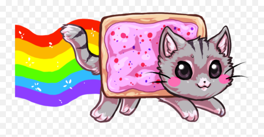 Nyan Cat Kawaii Bread Cute Pink - Nyan Cat Kawaii Png Nyan Cat Fan Art,Cat Png Transparent