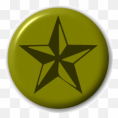 Small 25mm Lapel Pin Button Badge Novelty Brown And Green Nautical Star - Tattoo png