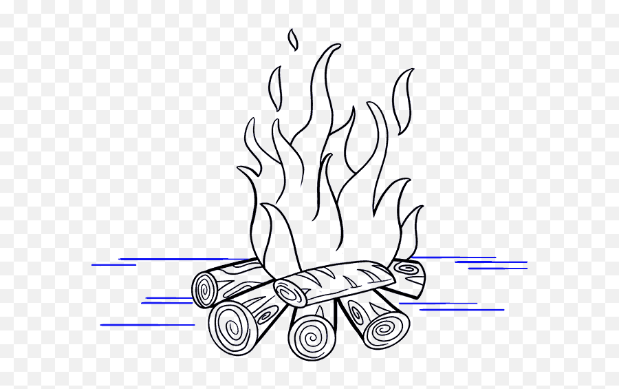 Bonfire Paintings Search Result - Drawing Of A Camp Fire Png,Campfire Transparent