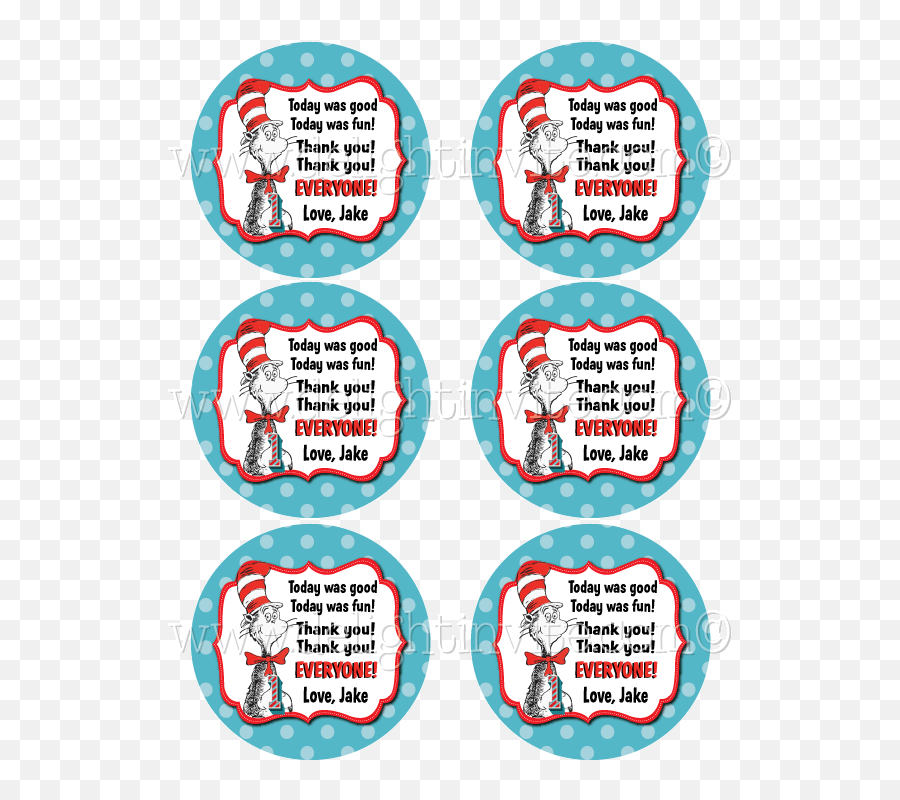Download Seuss 1st Birthday Favor Tags - Dr Seuss Thank Yous Free Printable Dr Seuss Gift Tags Png,Dr Seuss Png