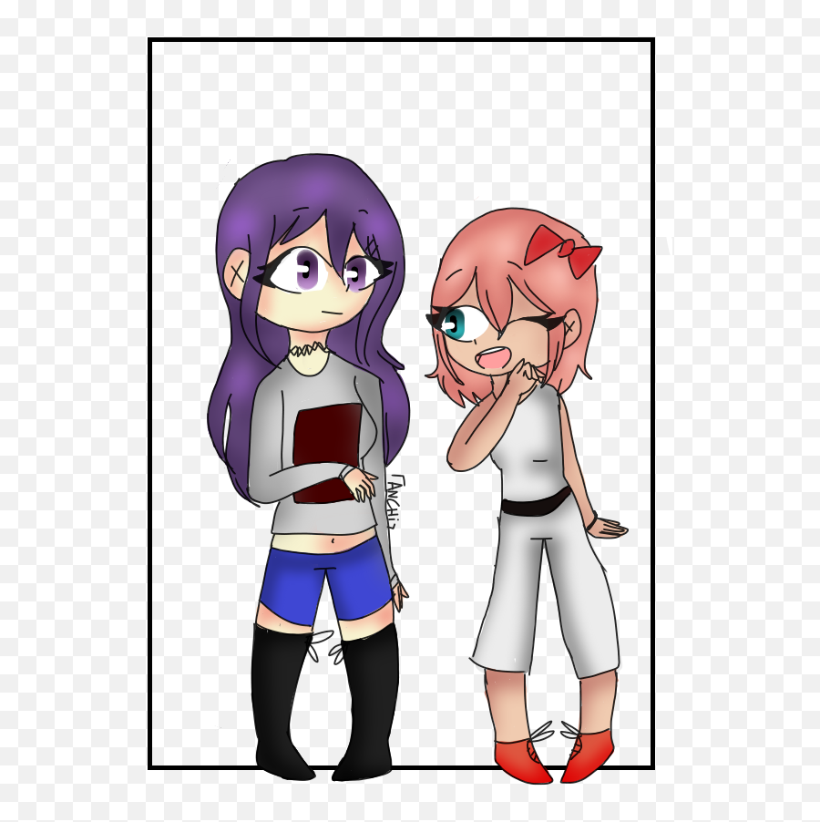 Yuri And Sayori Anchi Sama - Illustrations Art Street Cartoon Png,Sayori Png