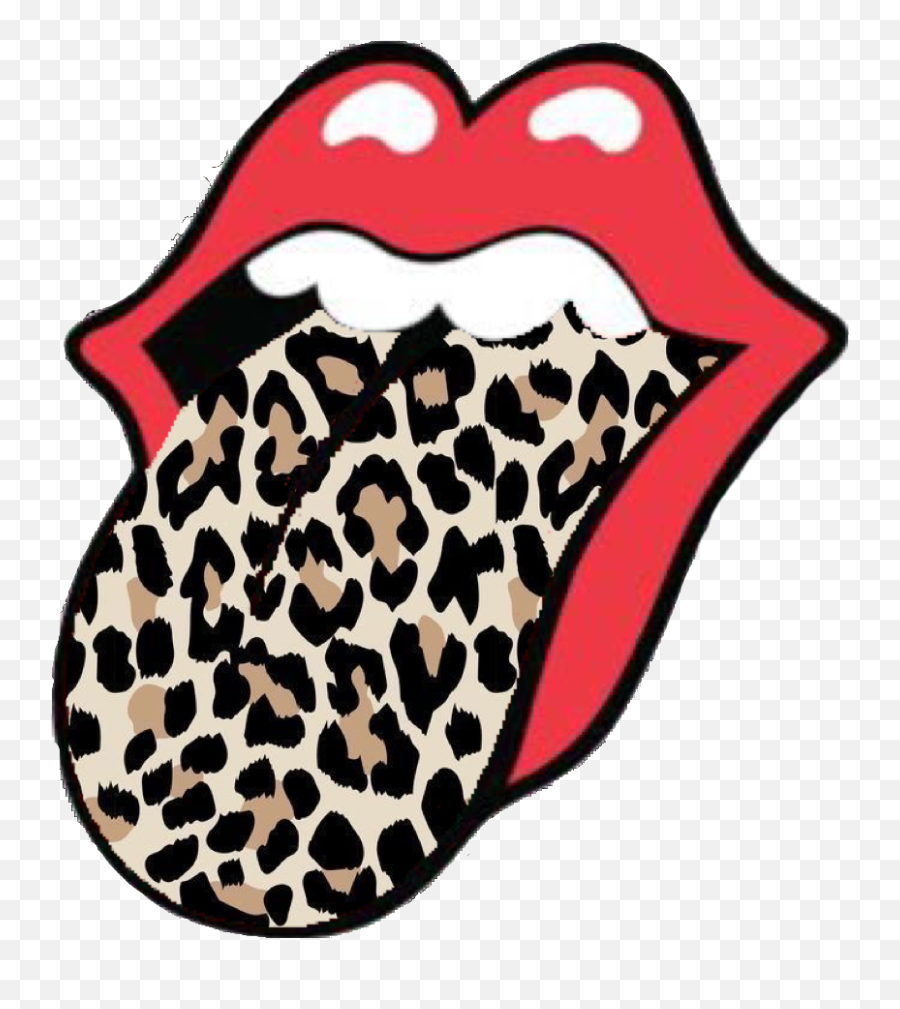 Rolling Stones With Leopard Tongue - Rolling Stones Tongue Png,Leopard Print Png